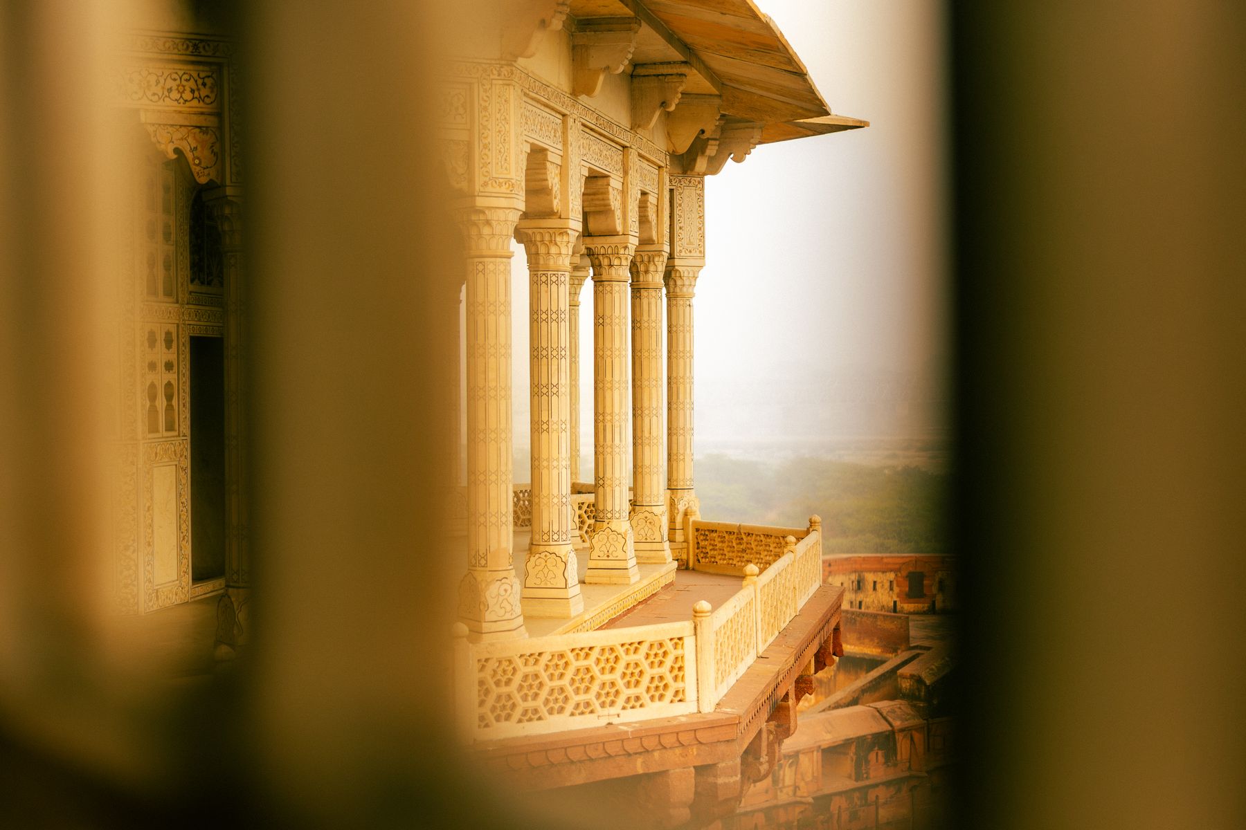 Palace Balcony Framed By Dark Foreground